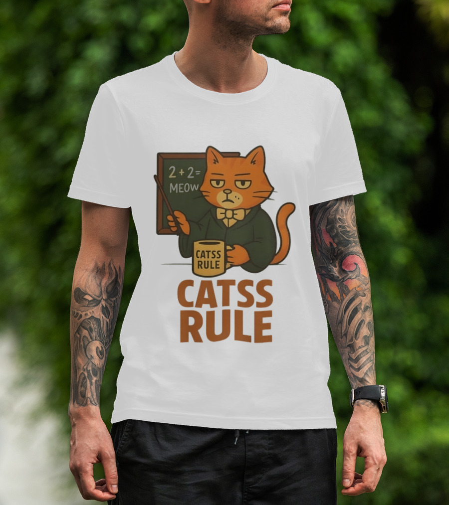 Catss Rule Teacher 2+2 Equals Meow Coffee T-Shirt