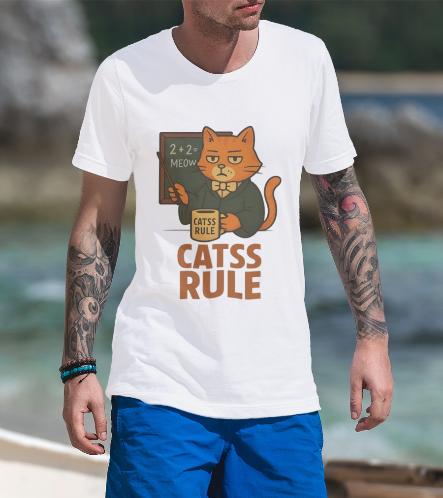 Catss Rule Teacher 2+2 Equals Meow Coffee T-Shirt