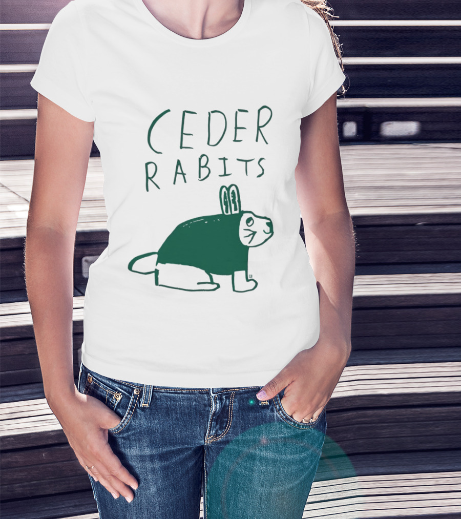 Ceder Rabits Hand Drawn Rabbit Bunny Sketch T-Shirt