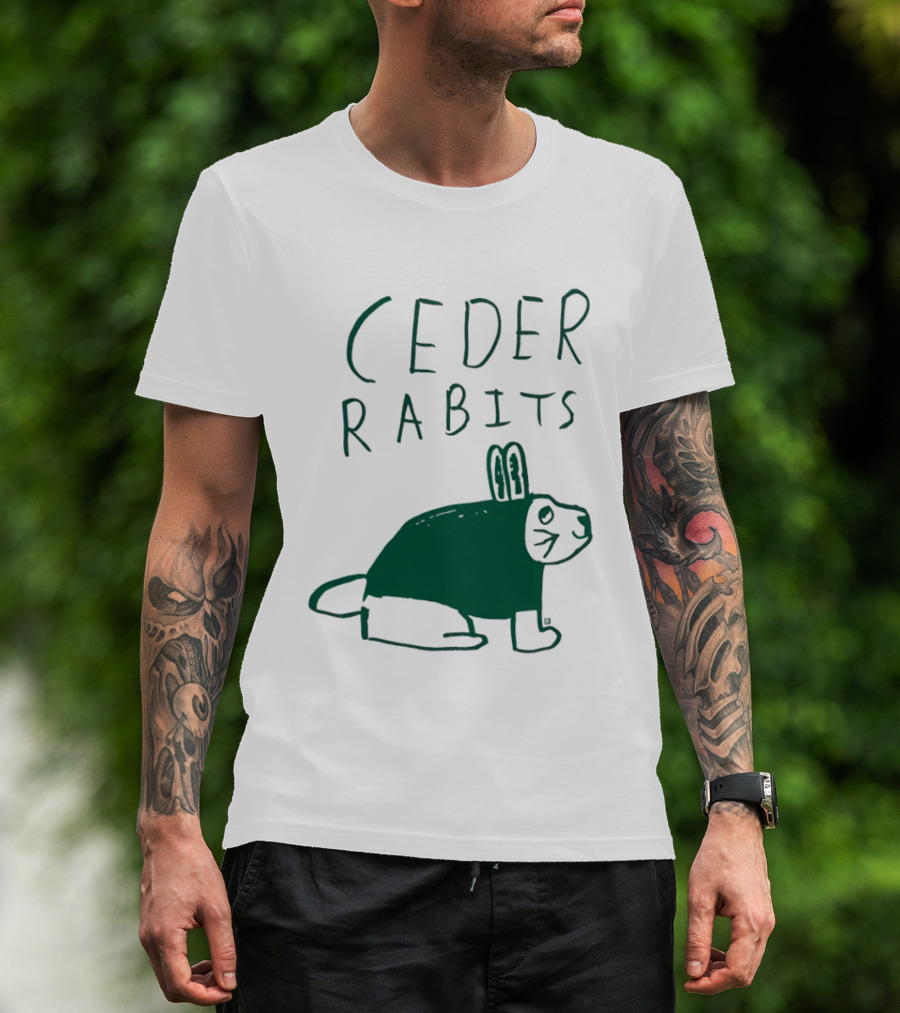 Ceder Rabits Hand Drawn Rabbit Bunny Sketch T-Shirt