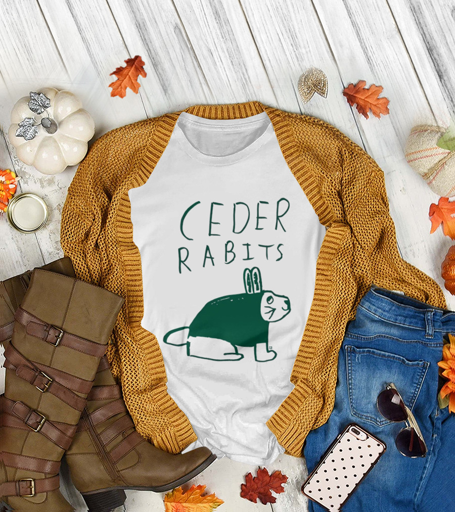 Ceder Rabits Hand Drawn Rabbit Bunny Sketch T-Shirt