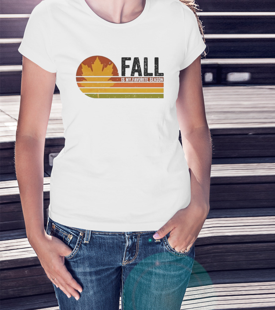 Distressed Fall Is My Favorite Season Maple Leaf T-Shirt