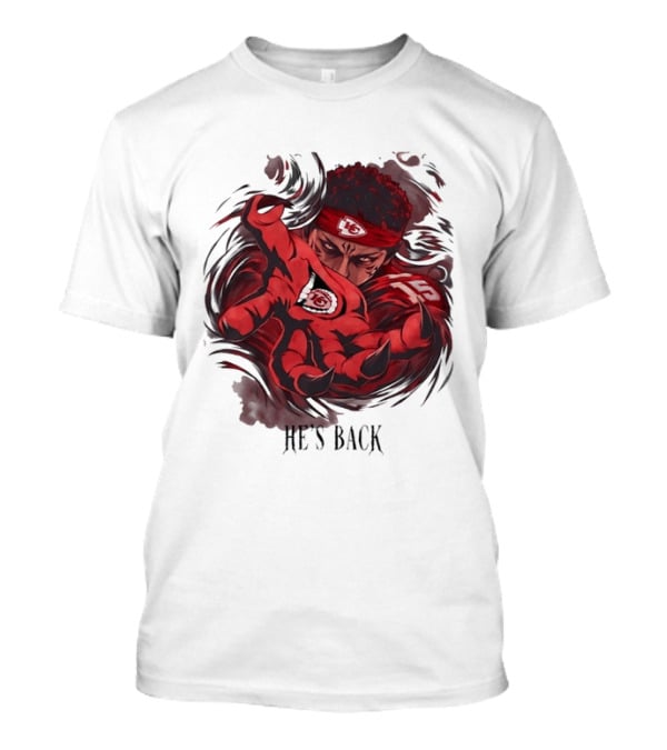 Patrick Mahomes He's Back Kansas City Chiefs Anime Style Football T-Shirt