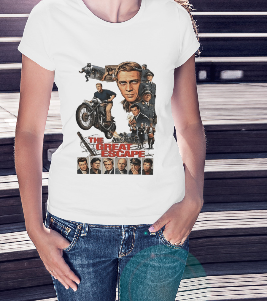 The Great Escape Classic Cinema Movie Steve McQueen 60s War Film T-Shirt