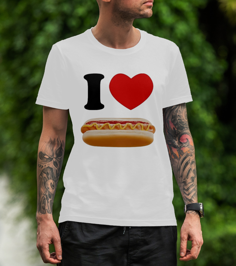 I Love Hot Dogs Summer Grilling Food T-Shirt