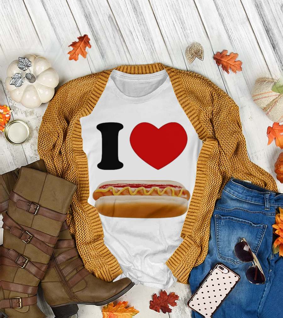 I Love Hot Dogs Summer Grilling Food T-Shirt