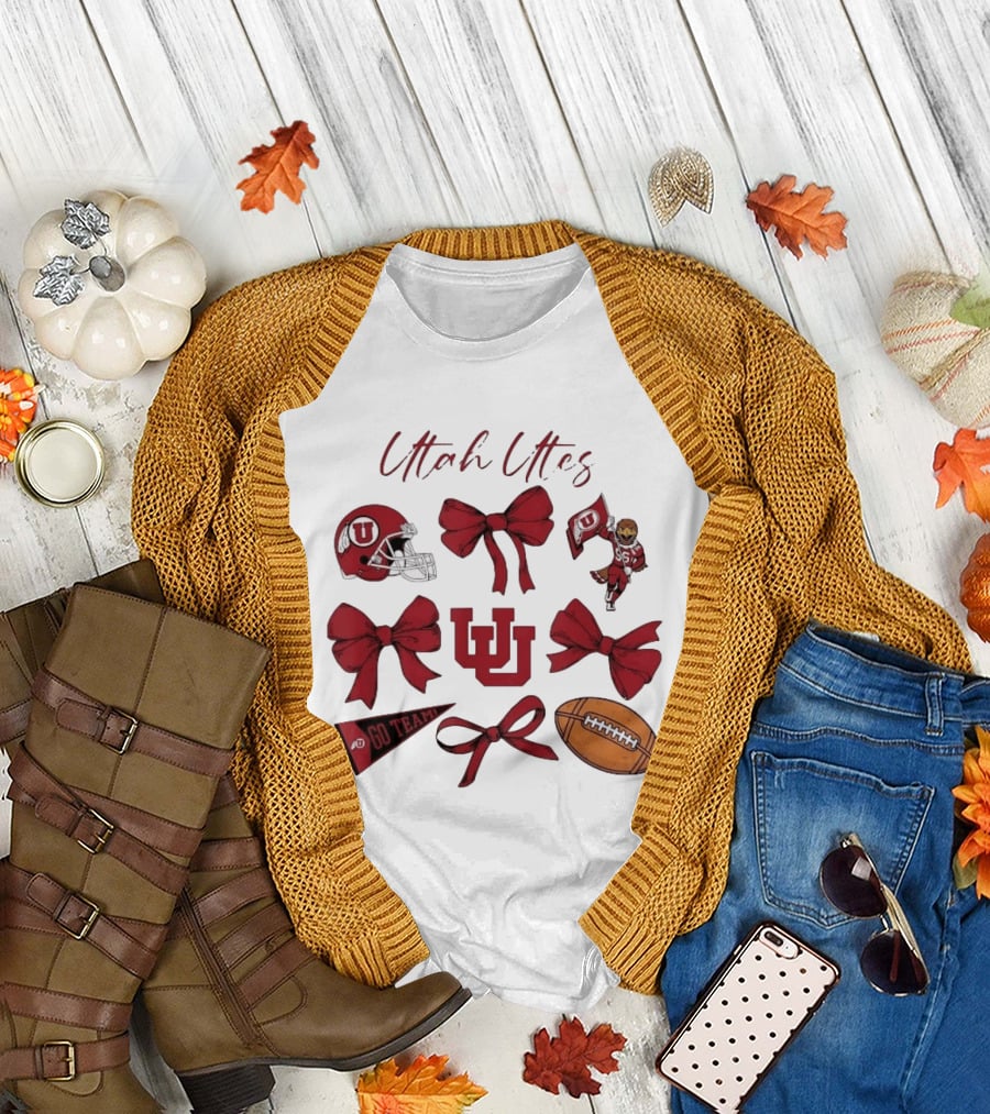 Utah Utes Football Game Day Bows Swoop Go Team T-Shirt