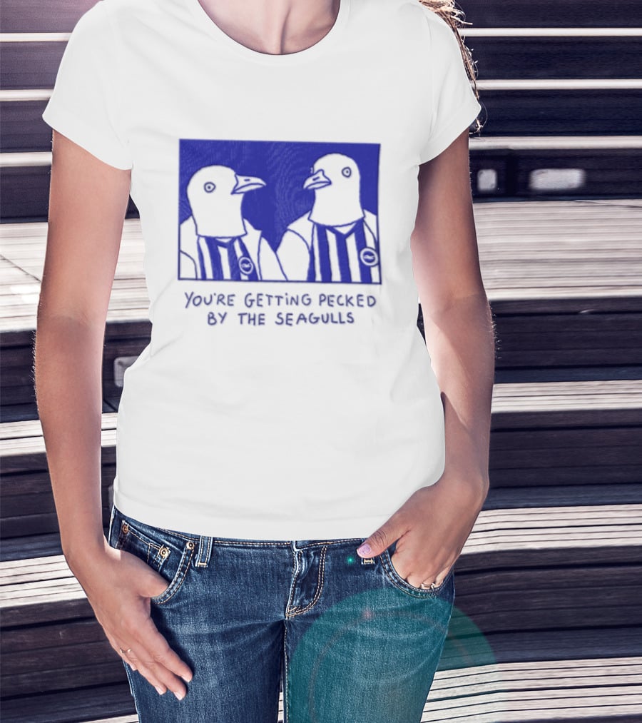 You're Getting Pecked By The Seagulls Striped Seagull T-Shirt