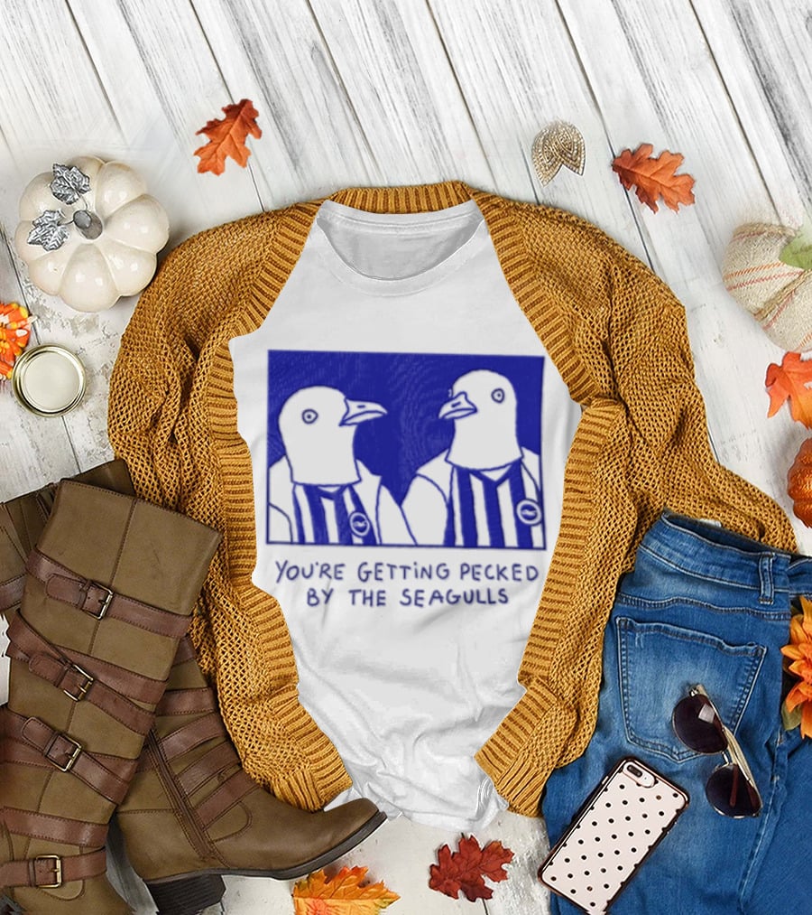 You're Getting Pecked By The Seagulls Striped Seagull T-Shirt