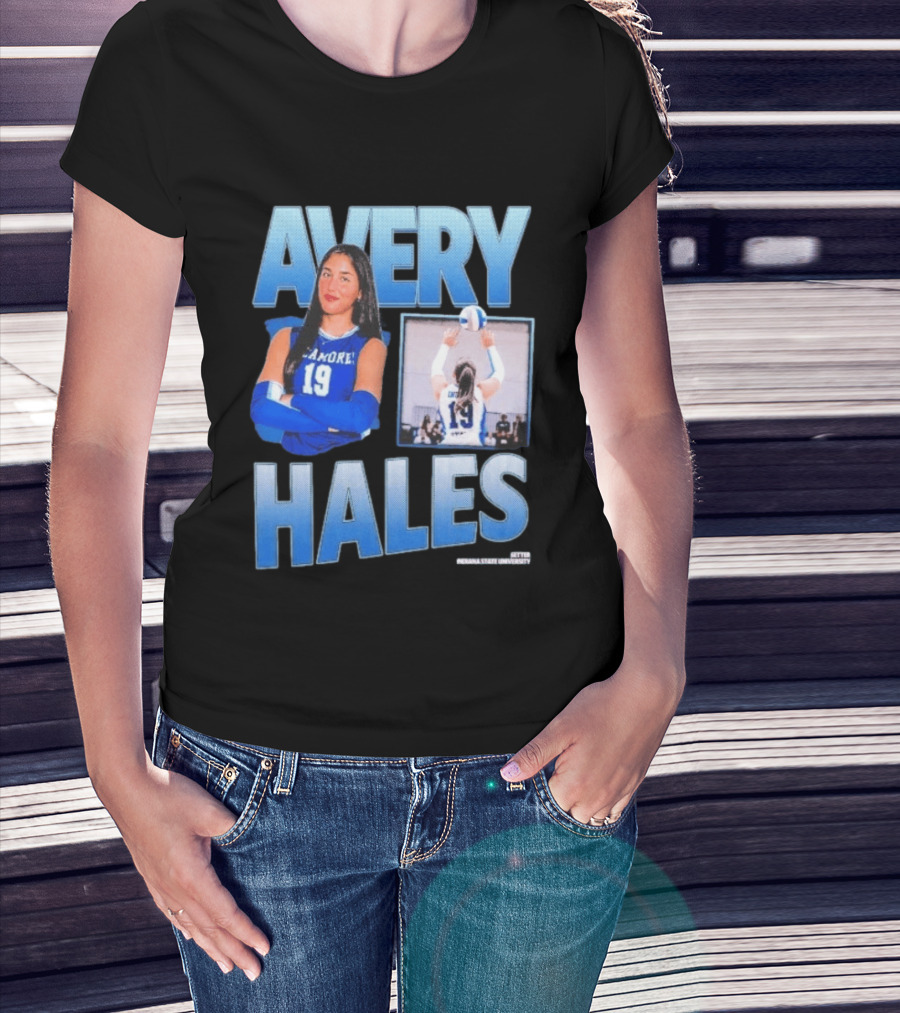 Avery Hales Indiana State Sycamores Volleyball No 19 Setter T-Shirt