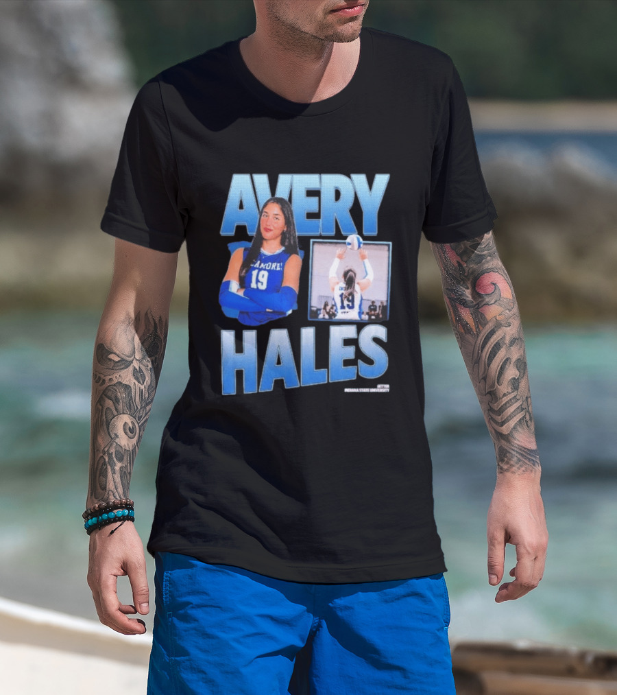 Avery Hales Indiana State Sycamores Volleyball No 19 Setter T-Shirt