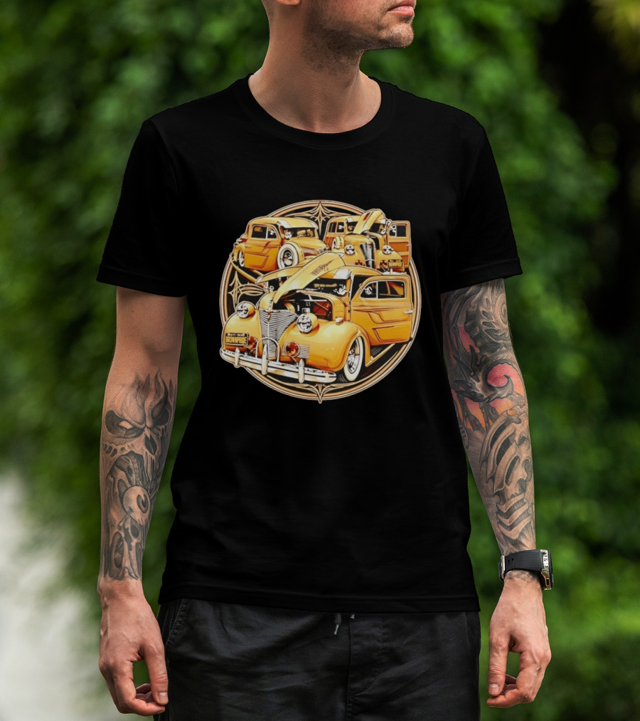 Brown Pride Lowrider Classic Cars Vintage Custom Car Art Deco T-Shirt