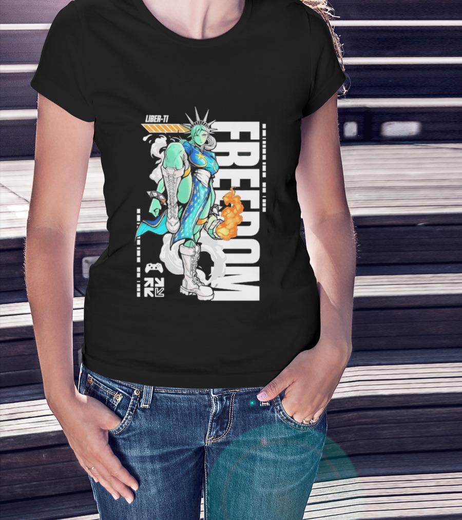 Liber Ti Chun Li Freedom Statue Of Liberty T-Shirt