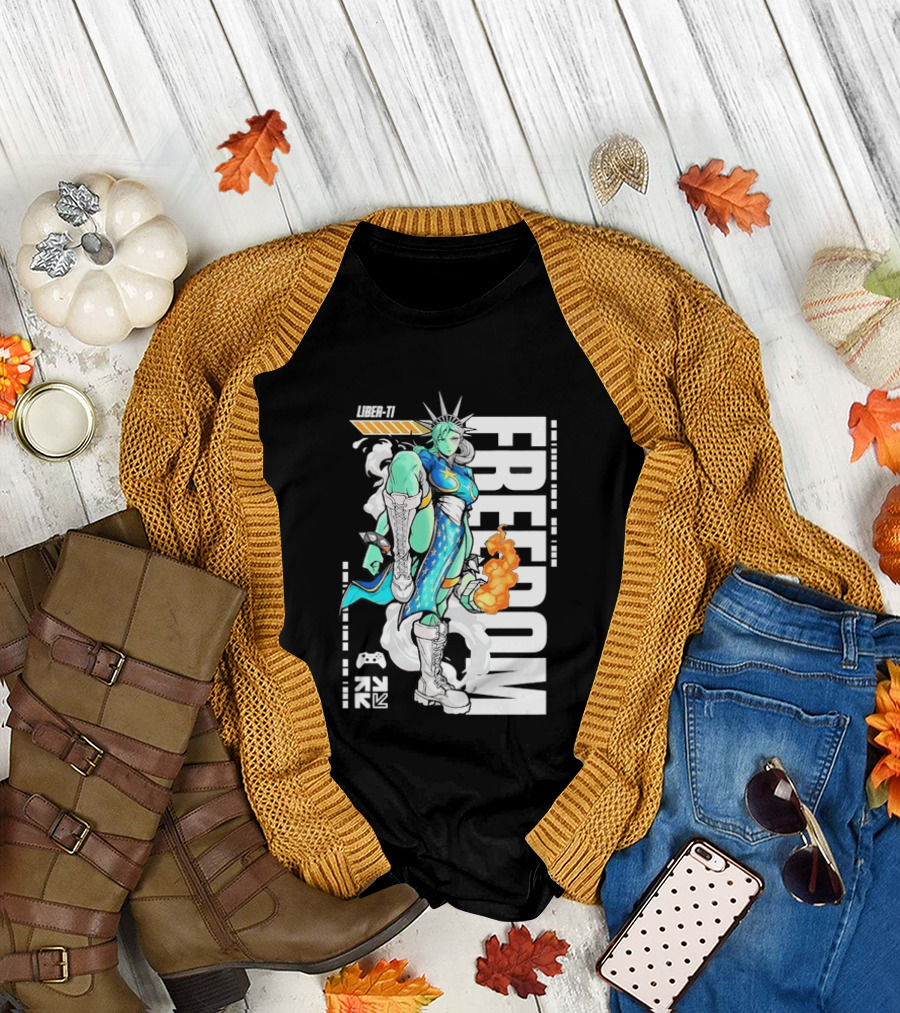 Liber Ti Chun Li Freedom Statue Of Liberty T-Shirt