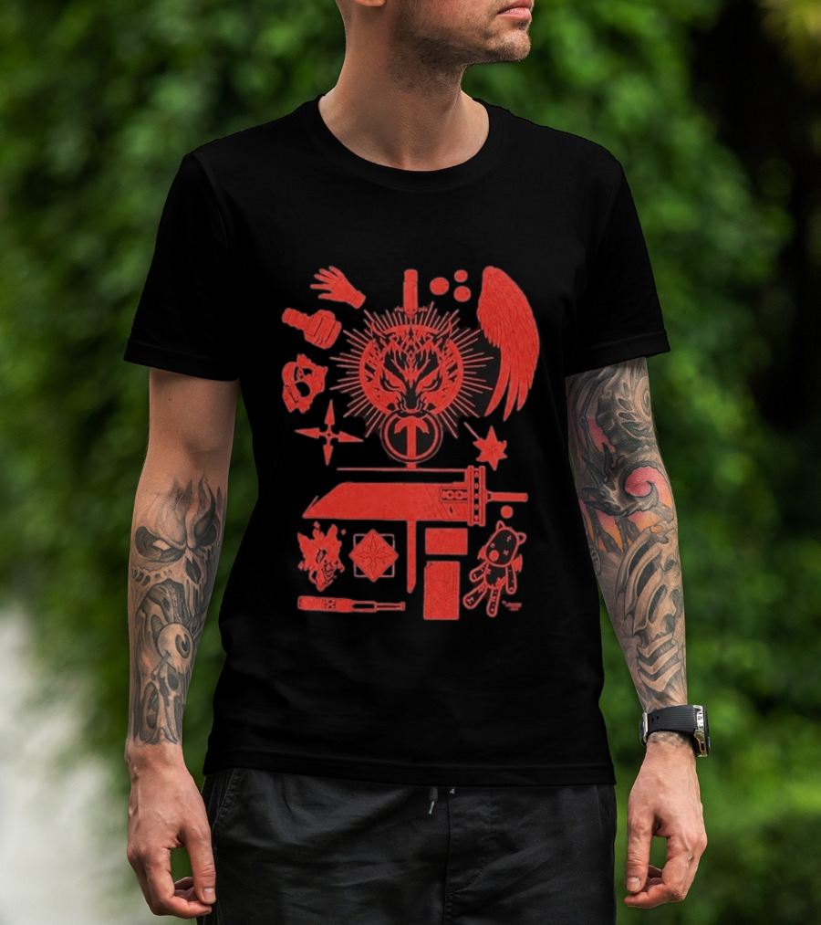 Damien Haas Final Fantasy Symbols And Iconic Items T-Shirt