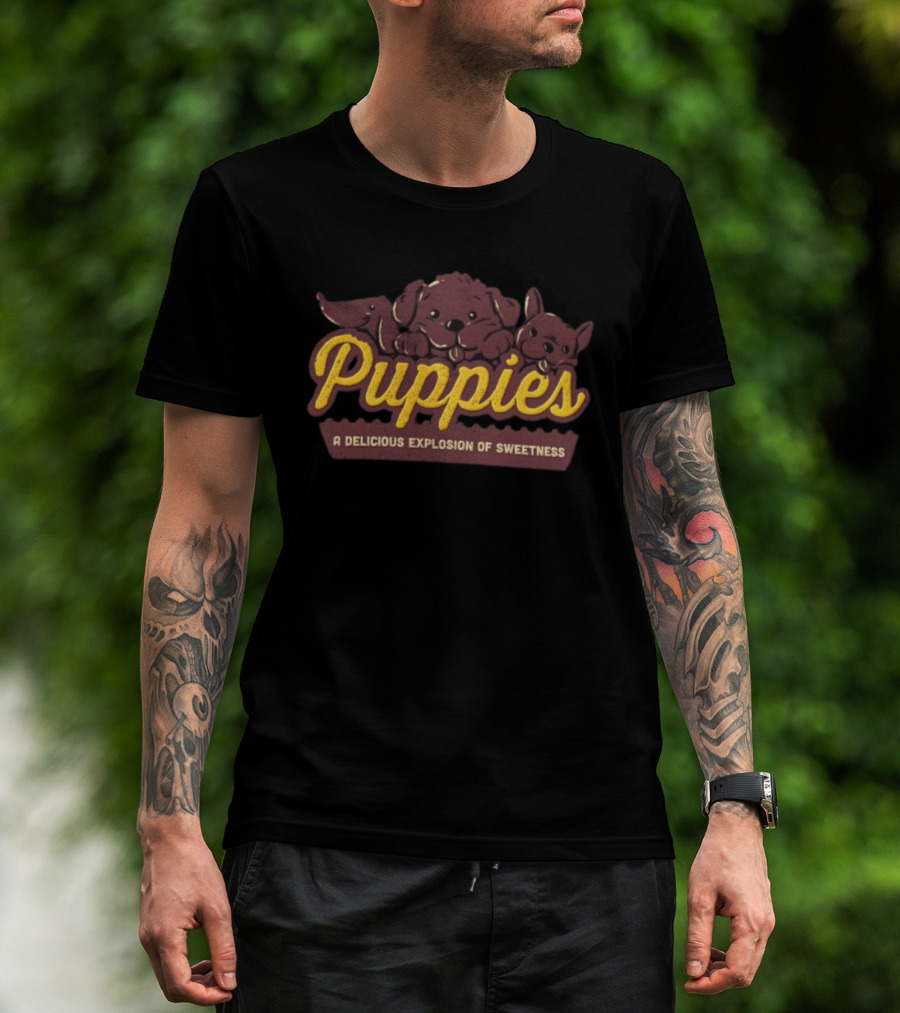 Puppies A Delicious Explosion Of Sweetness Three Dogs Cute T-Shirt
