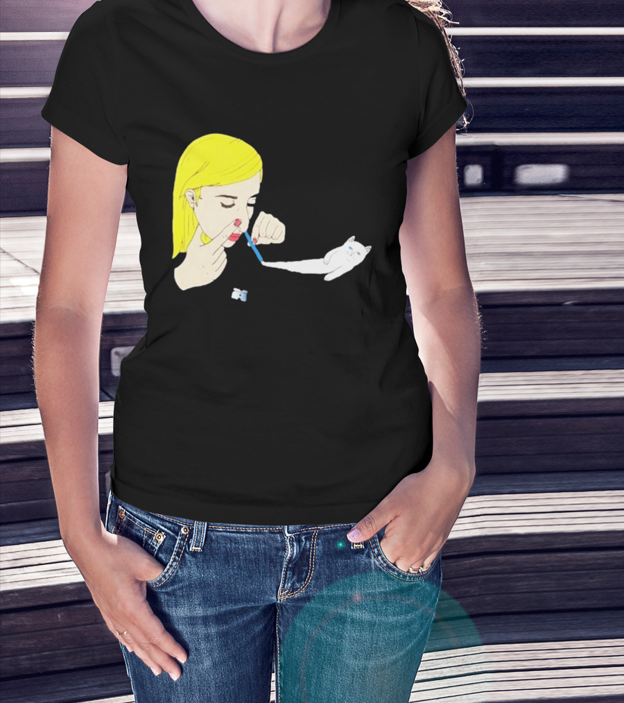 Ripndip Nermal Snorting Cat Blonde Girl Streetwear T-Shirt