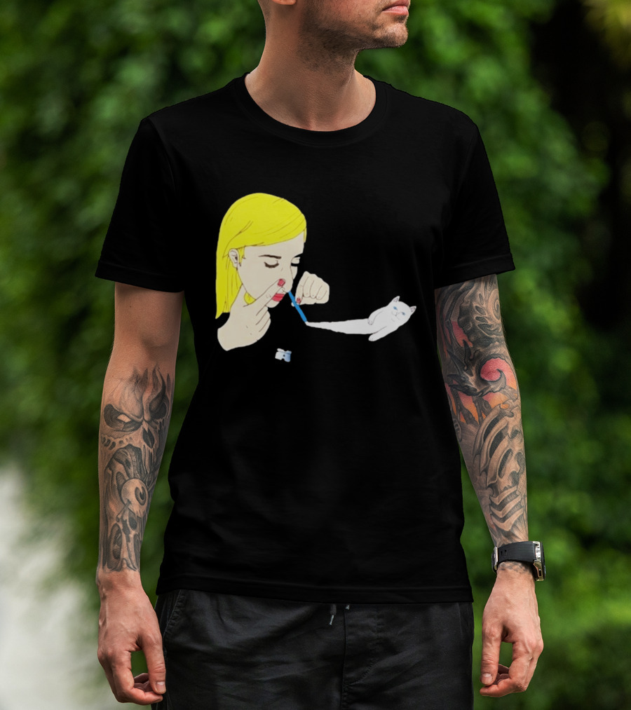 Ripndip Nermal Snorting Cat Blonde Girl Streetwear T-Shirt