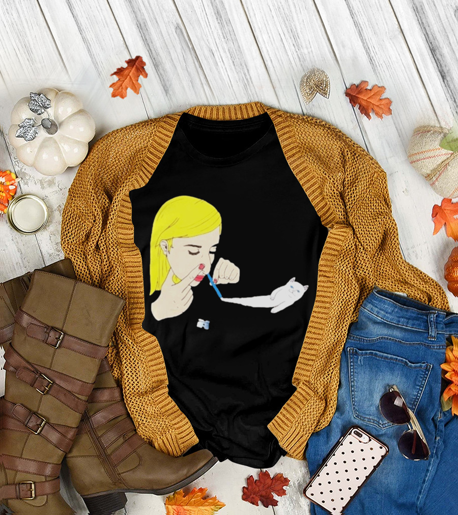 Ripndip Nermal Snorting Cat Blonde Girl Streetwear T-Shirt