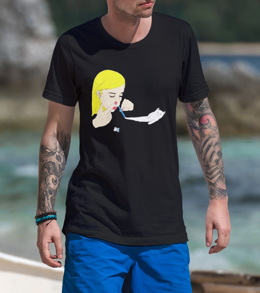 Ripndip Nermal Snorting Cat Blonde Girl Streetwear T-Shirt