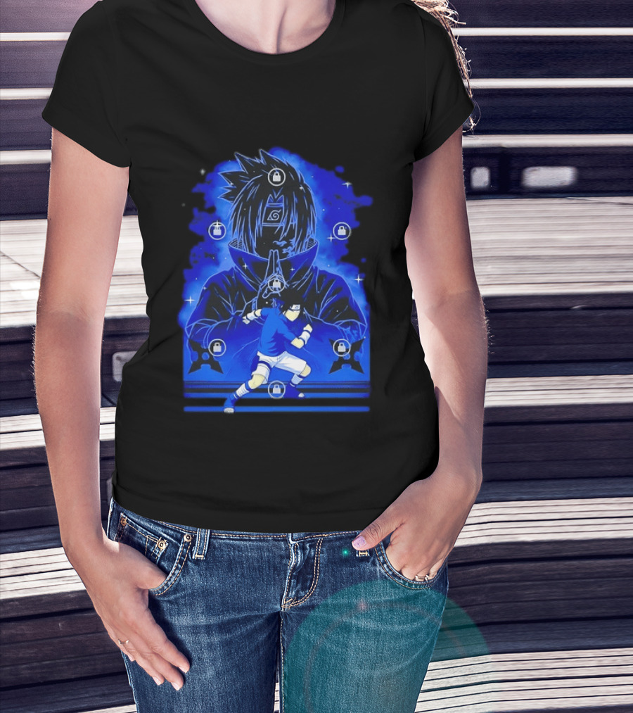 Sasuke Uchiha Naruto Anime Ninja Sharingan Chidori Jutsu T-Shirt