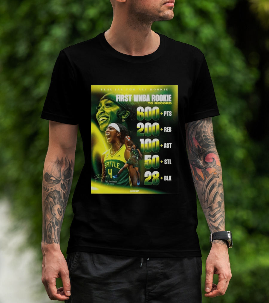 Flau'jae For All Rookie First WNBA Rookie To Record 600+ PTS 200+ REB 100+ AST 50+ STL 28+ BLK Seattle T-Shirt