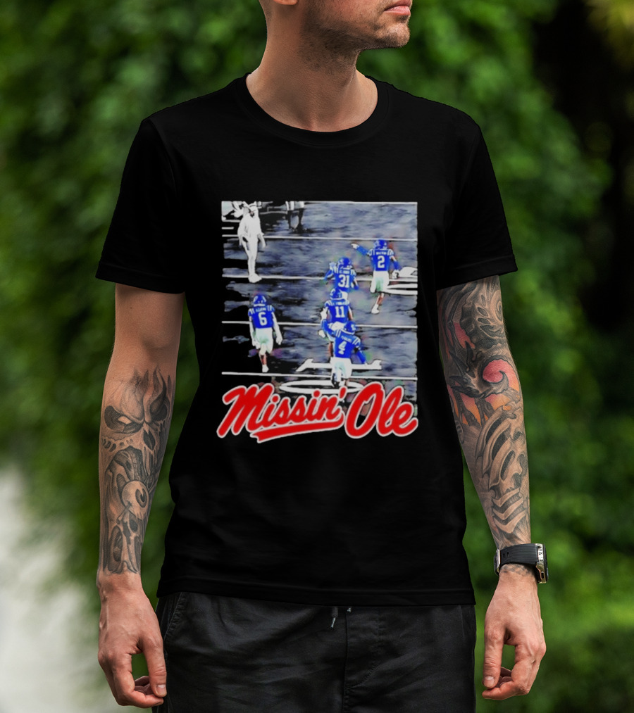 Missin' Ole Mississippi Rebels Football Players In Action T-Shirt