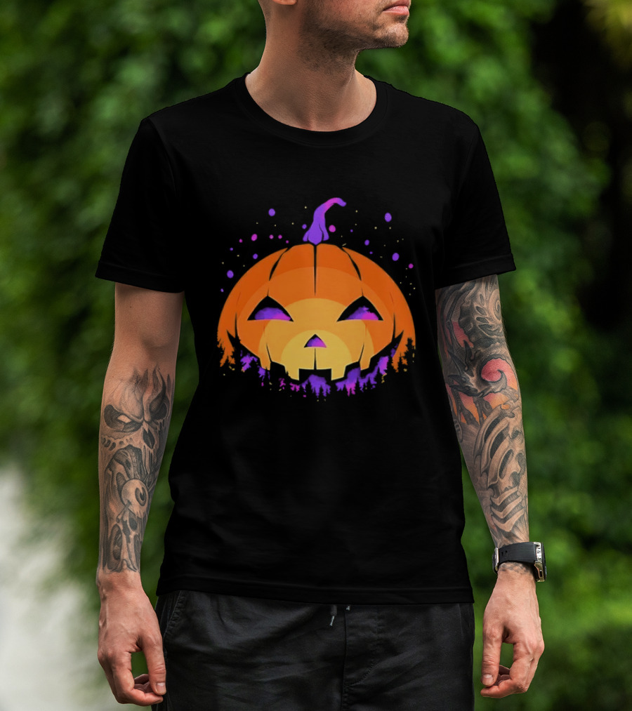 Spooky Jack O' Lantern Vibrant Halloween Vibes T-Shirt
