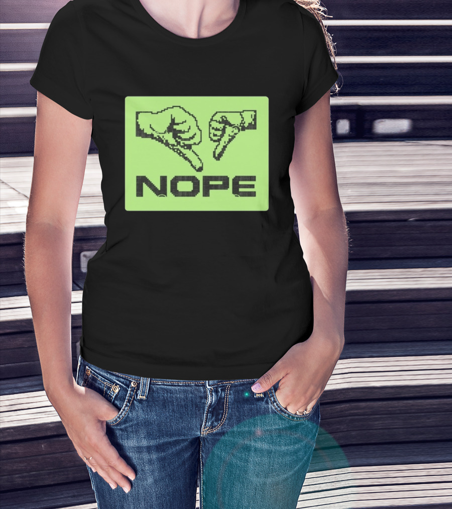 Nope Thumbs Down Pixel Art Dislike Expression T-Shirt