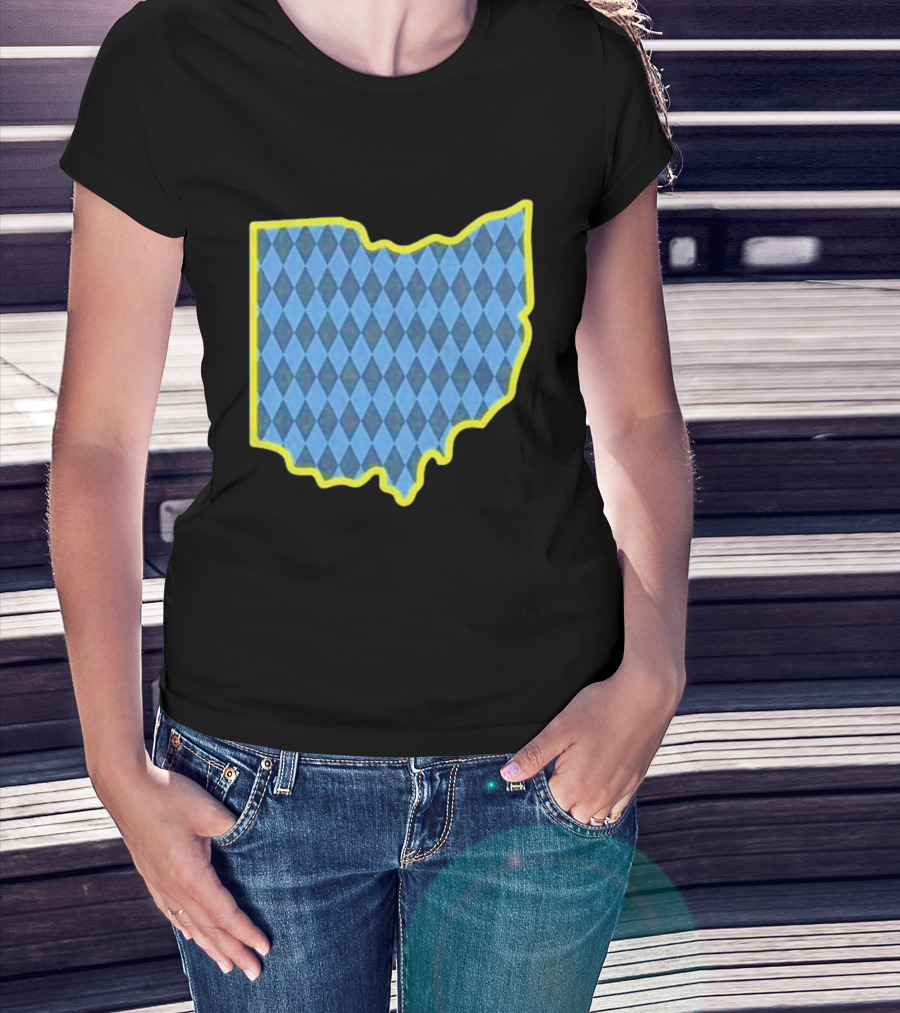 Oktoberfest Ohio Bavarian Diamond Pattern Map T-Shirt
