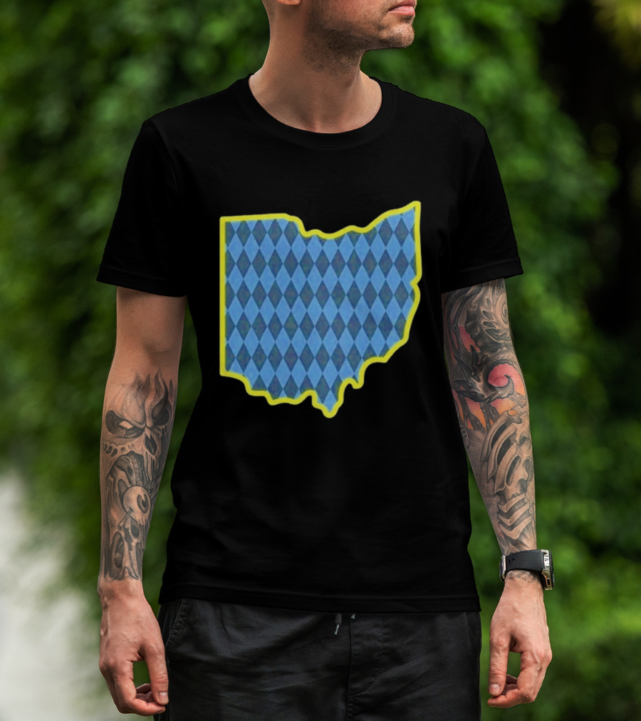 Oktoberfest Ohio Bavarian Diamond Pattern Map T-Shirt
