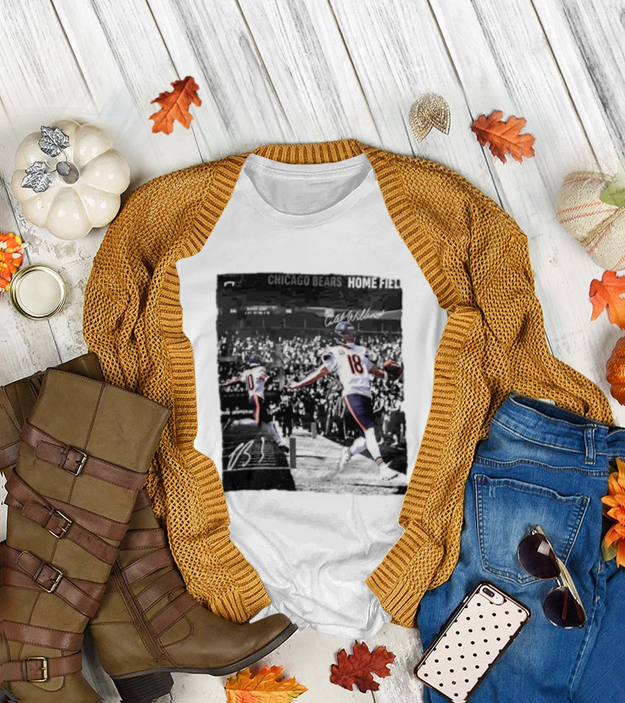 Chicago Bears Caleb Williams And Luther Burden Home Field Football T-Shirt