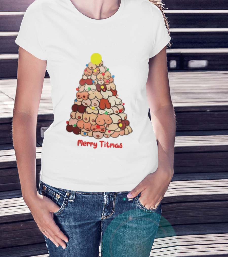 Merry Titmas Christmas Tree Fun Festive T-Shirt