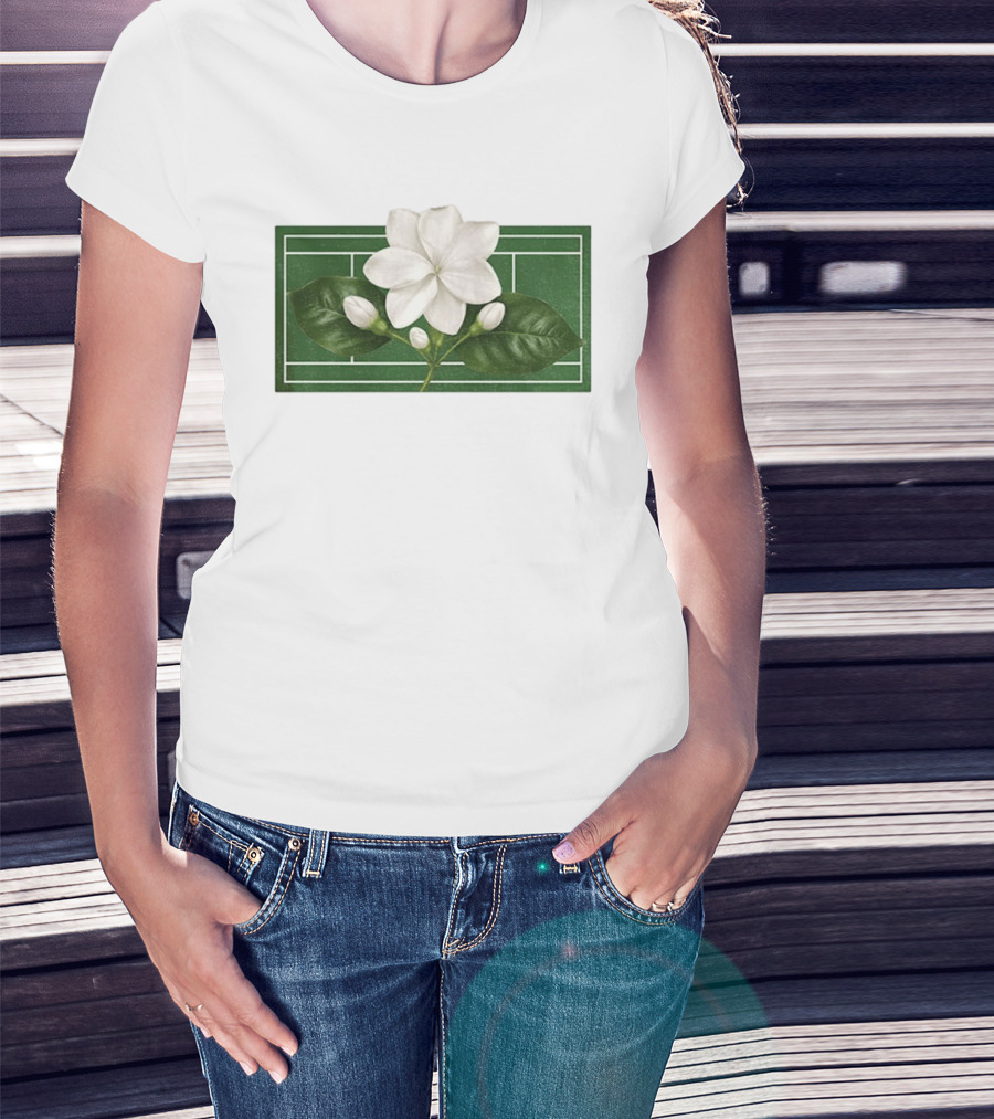 Colors Alex Eala Sampaguita Bloom Tennis 2026 White Flower Green Court T-Shirt