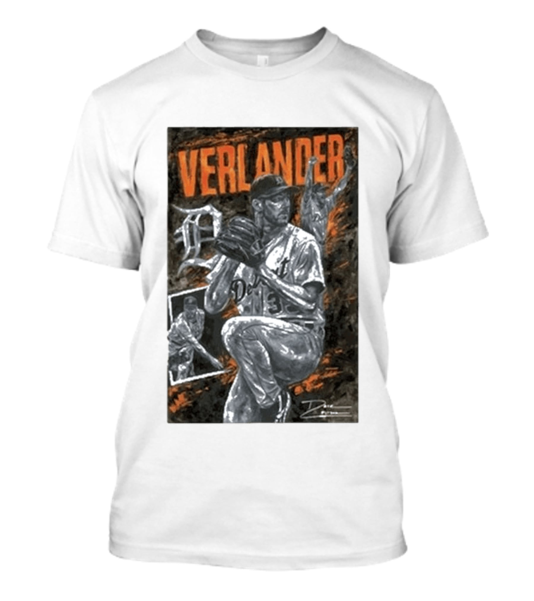 Detroit Tigers Verlander Baseball Legend 35 Pitcher T-Shirt