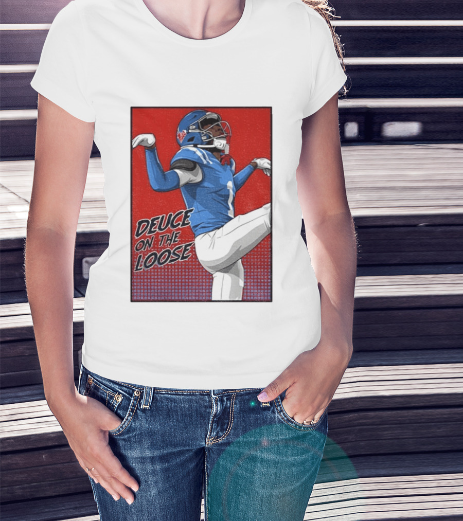 Deuce On The Loose Ole Miss Rebels Football Player Action T-Shirt