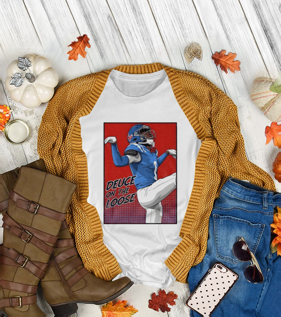Deuce On The Loose Ole Miss Rebels Football Player Action T-Shirt