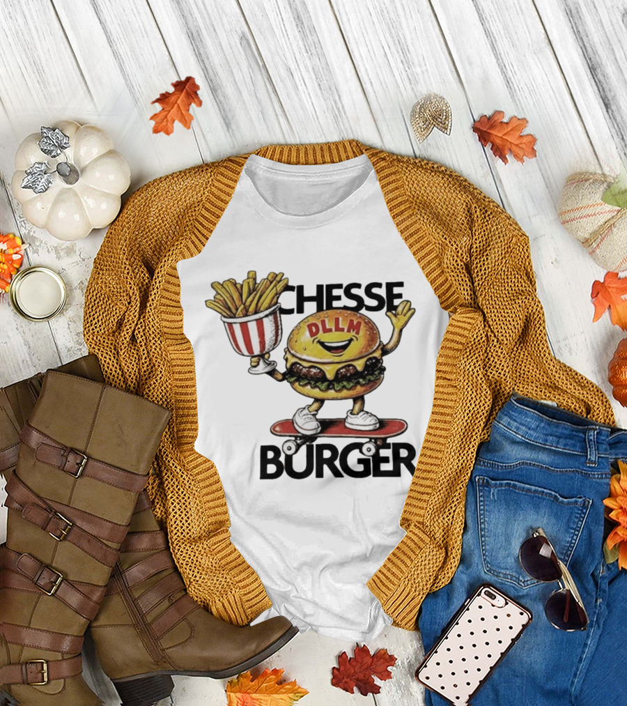 Hong Kong Dllm Chesse Burger Skateboard Fries T-Shirt