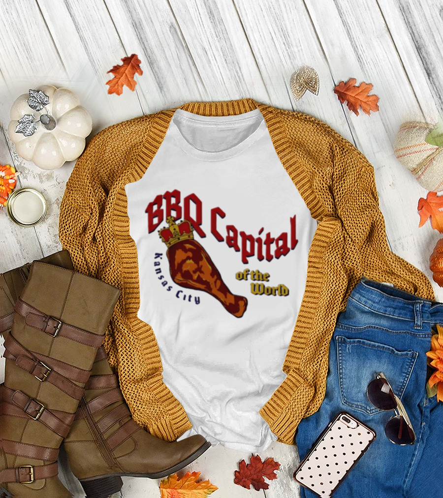Kansas City BBQ Capital Of The World Leg With Crown T-Shirt