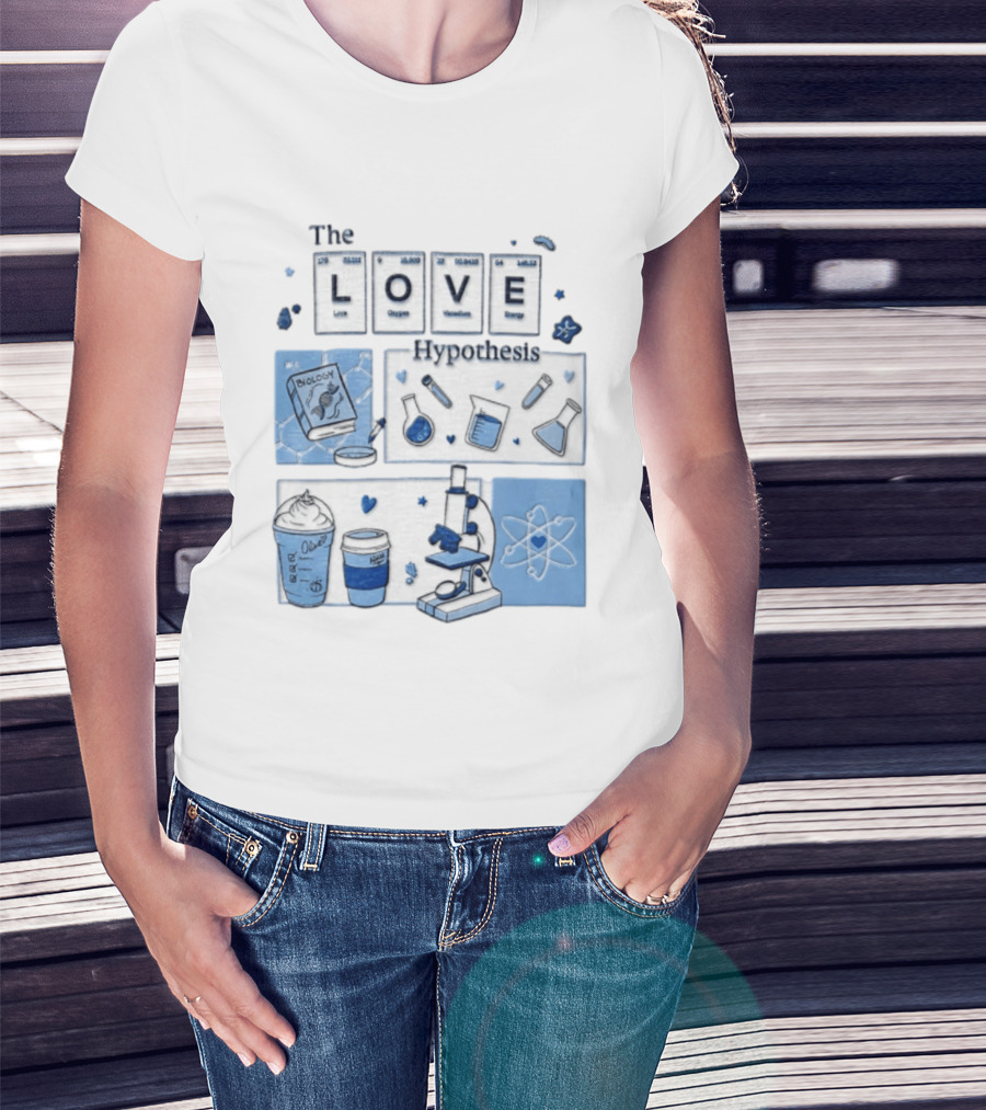 The Love Hypothesis Periodic Table Science Equipment Microscope Biology Book Chemistry T-Shirt