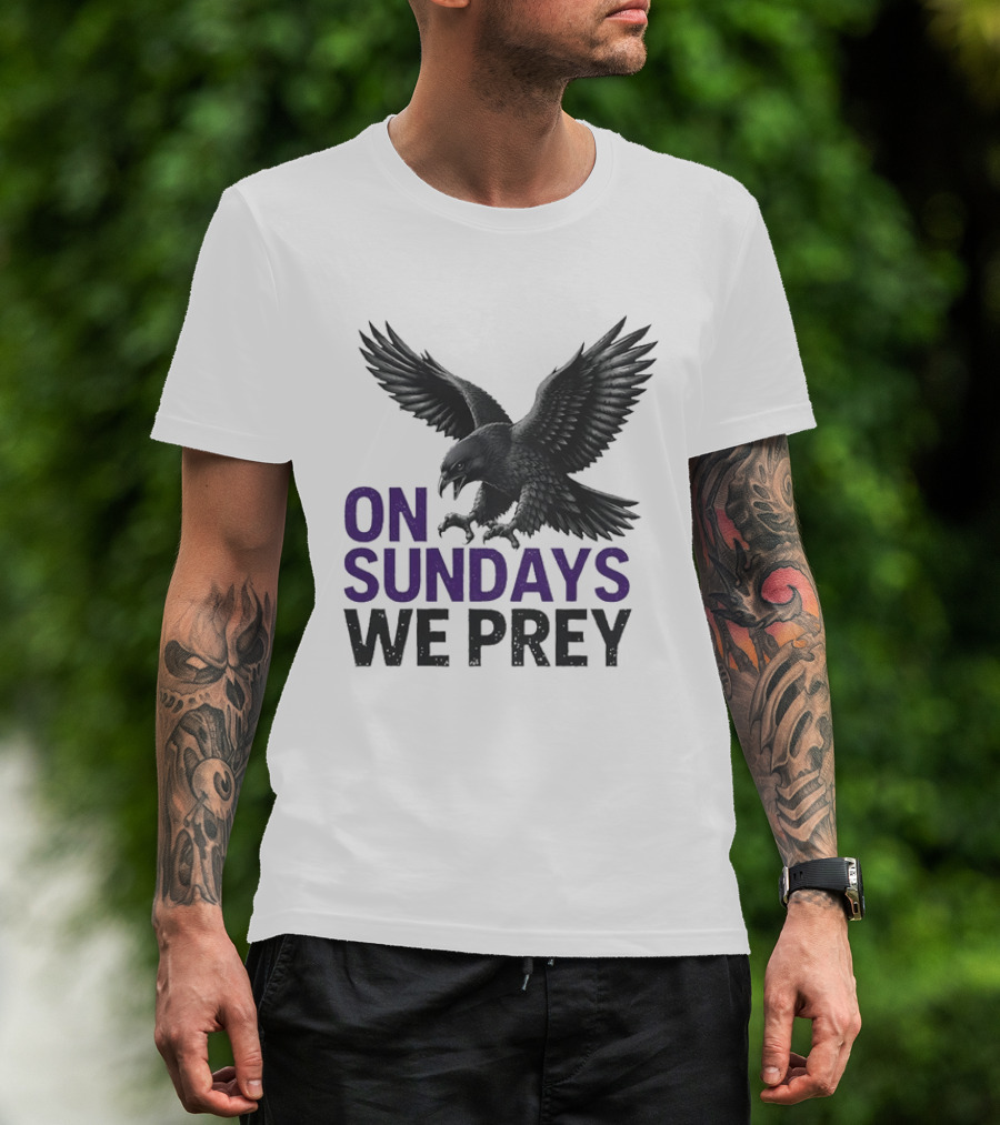 On Sundays We Prey Baltimore Ravens Football Fan T-Shirt