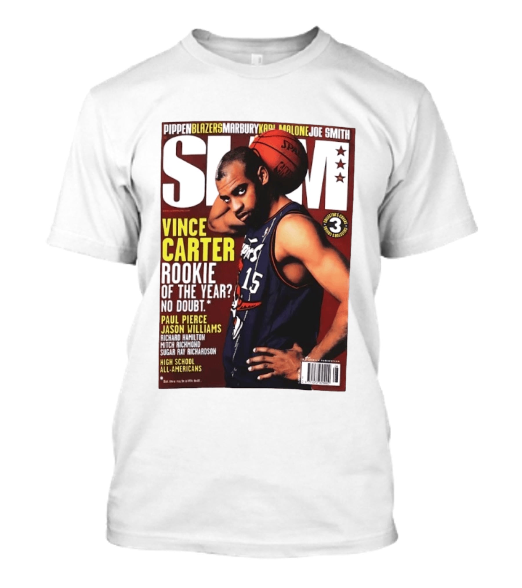 Vince Carter Slam Magazine Rookie Of The Year No Doubt Basketball Paul Pierce Jason Williams T-Shirt