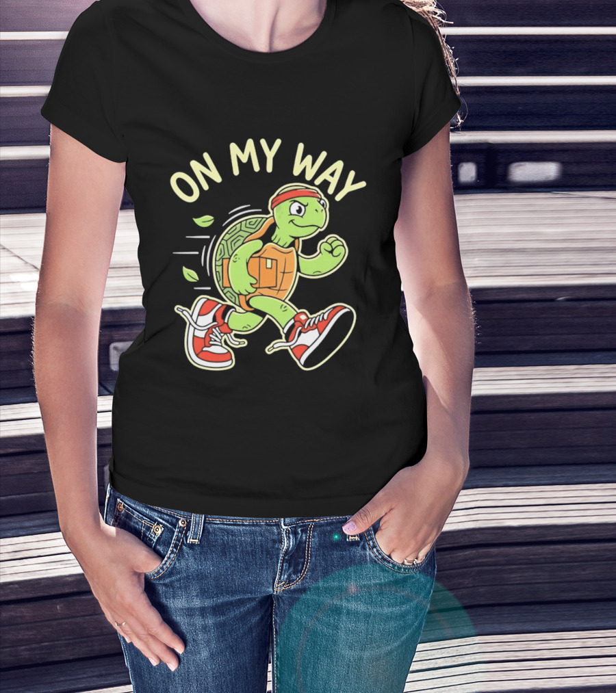 Running Turtle Package Delivery On My Way T-Shirt