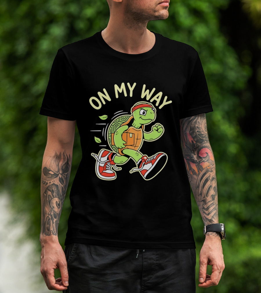 Running Turtle Package Delivery On My Way T-Shirt