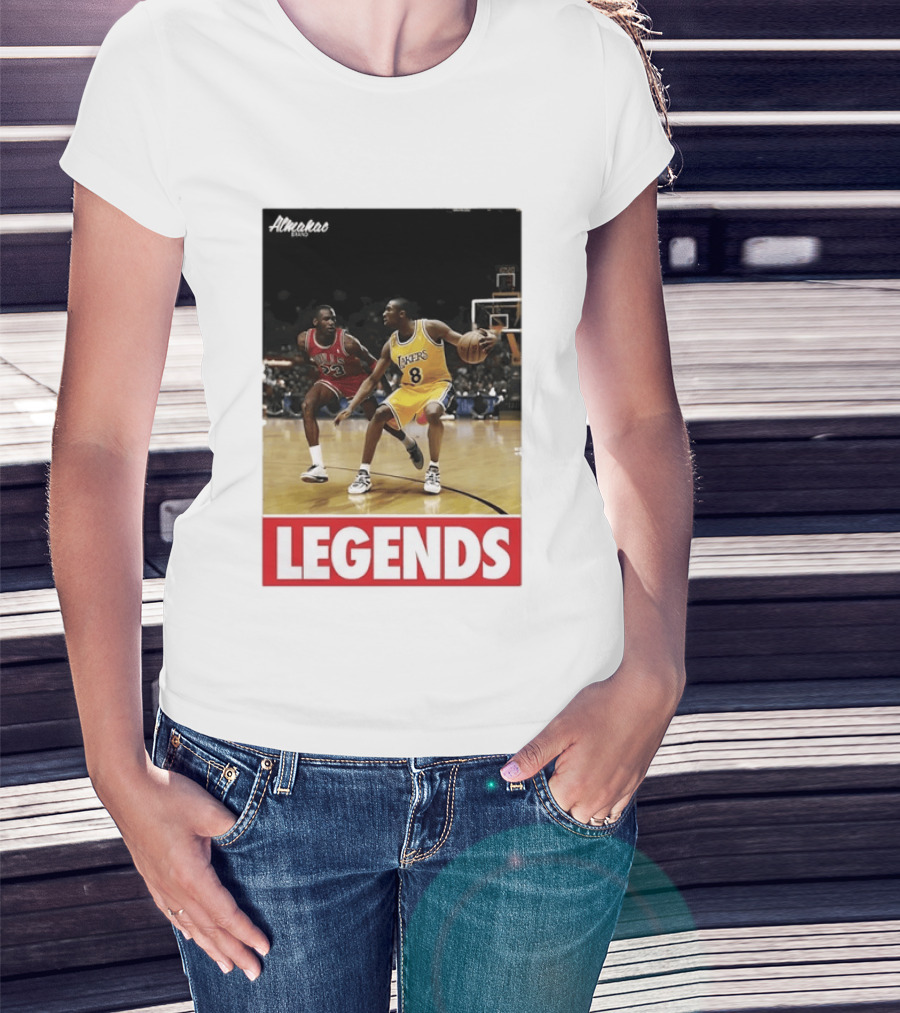 Michael Jordan Vs Kobe Bryant Legends Chicago Bulls Lakers T-Shirt