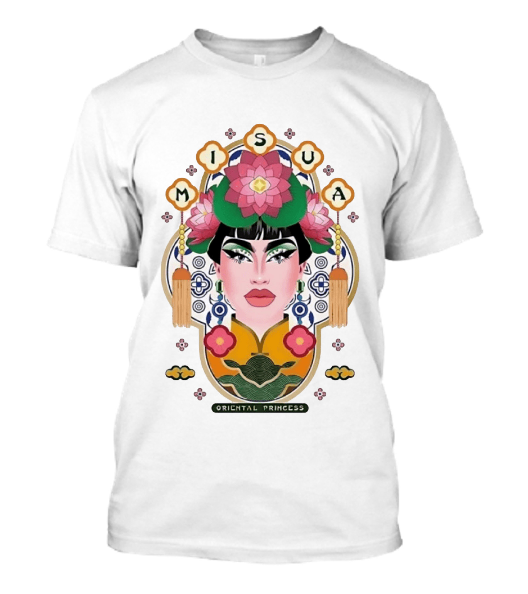 Misua Oriental Princess Asian Lotus Flower T-Shirt