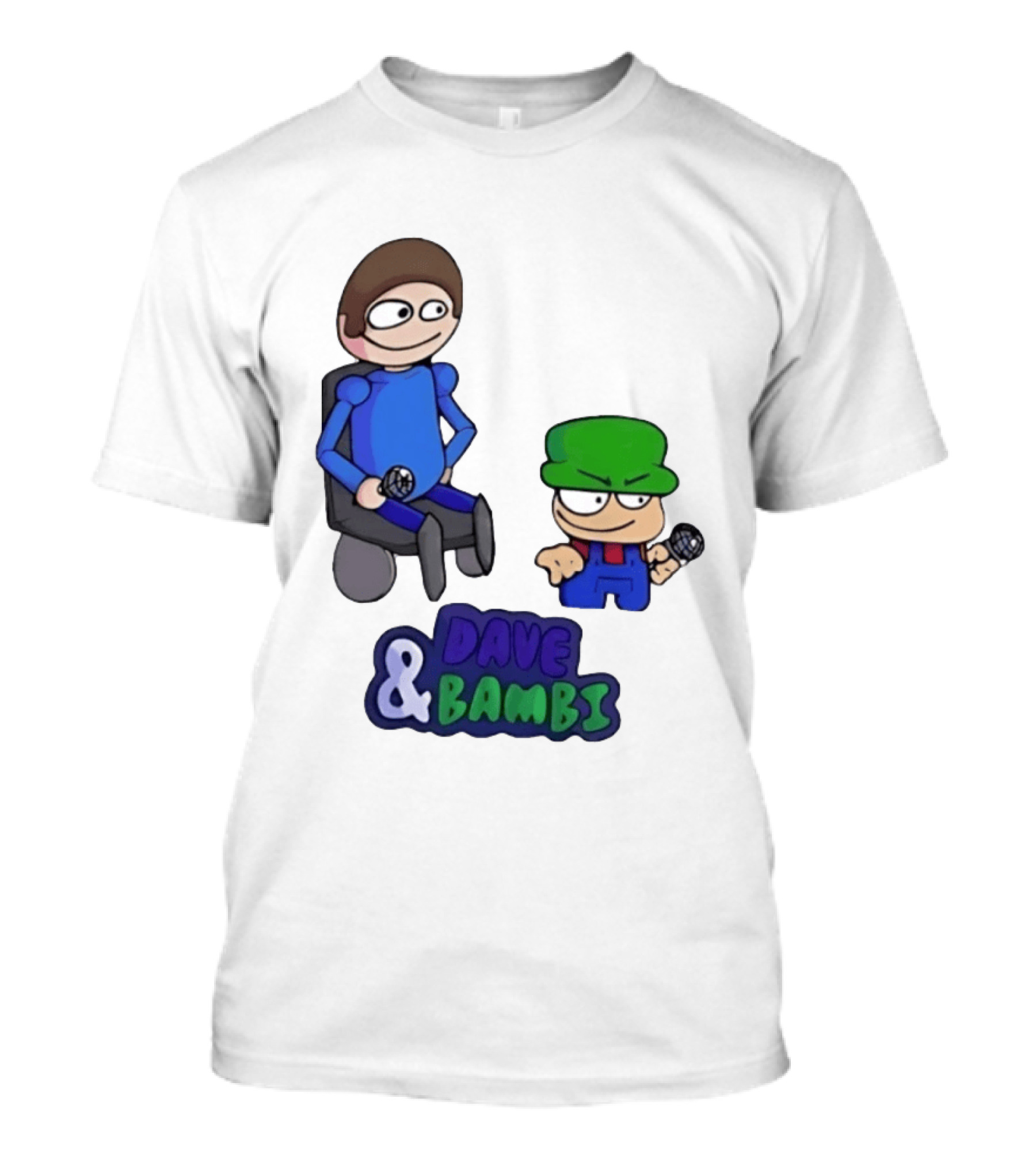 Friday Night Funkin Dave And Bambi Characters With Microphones T-Shirt