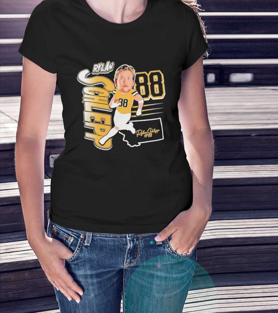 Rylan Schlepp 88 Montana Football Player Caricature T-Shirt