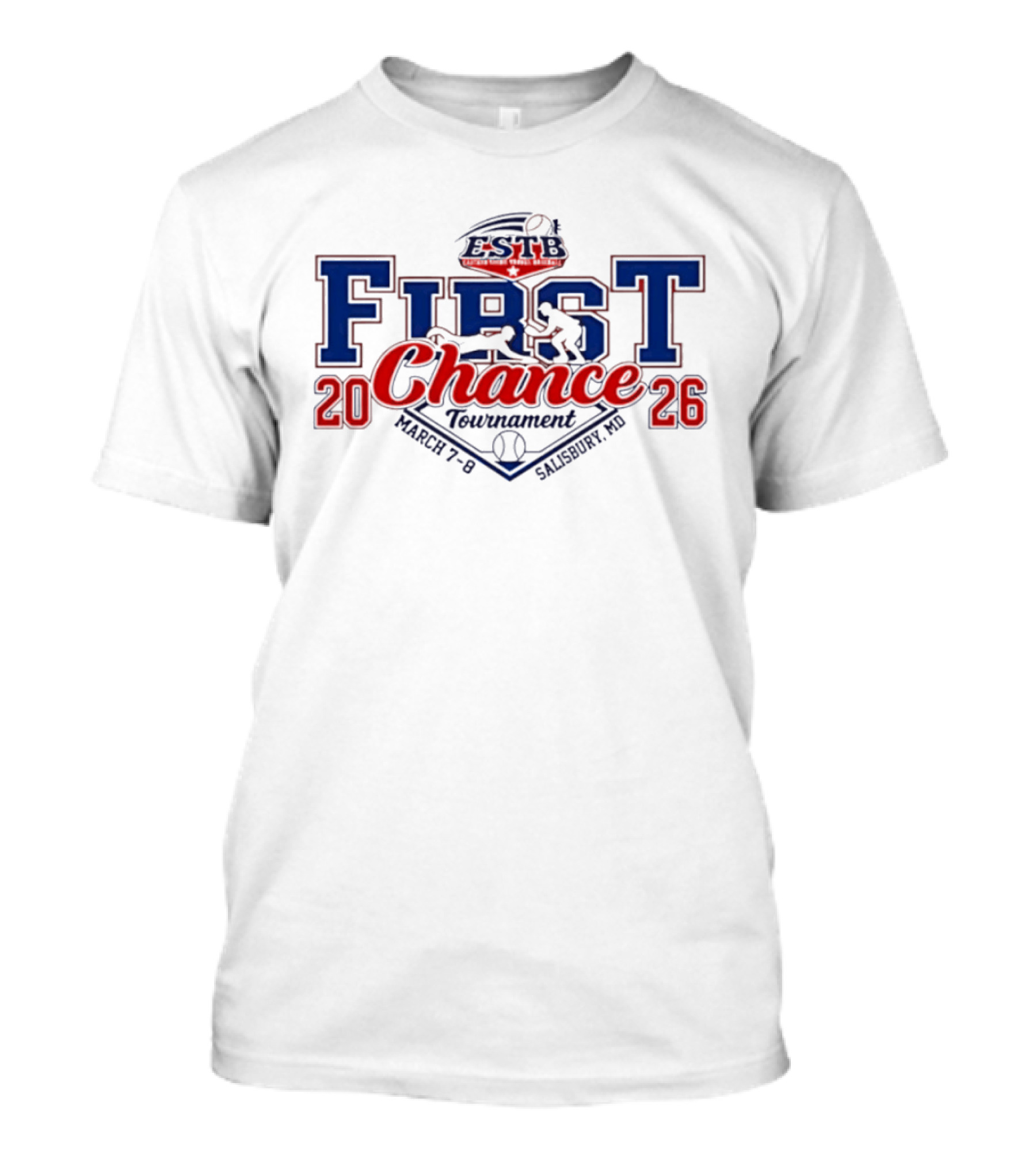 Eastern Shore Travel Baseball First Chance Tournament March 7 8 2026 Salisbury MD T-Shirt