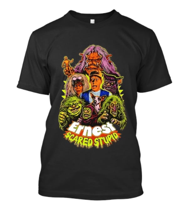 Ernest Scared Stupid Movie Characters Jim Varney Trolls Colorful T-Shirt
